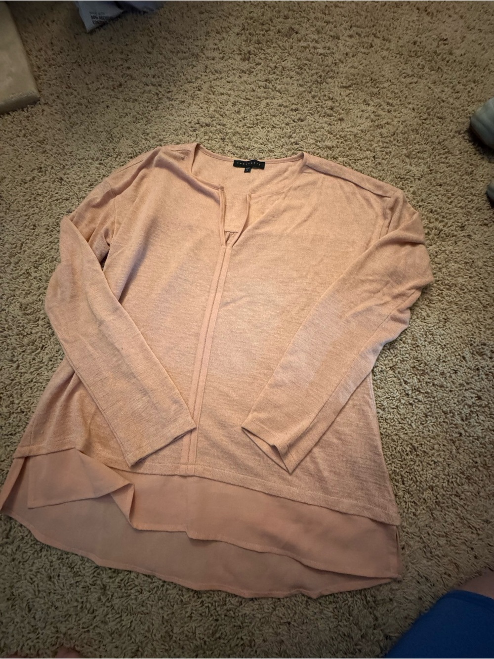Sanctuary Blush Pink Round-Neck Layered Hem Top